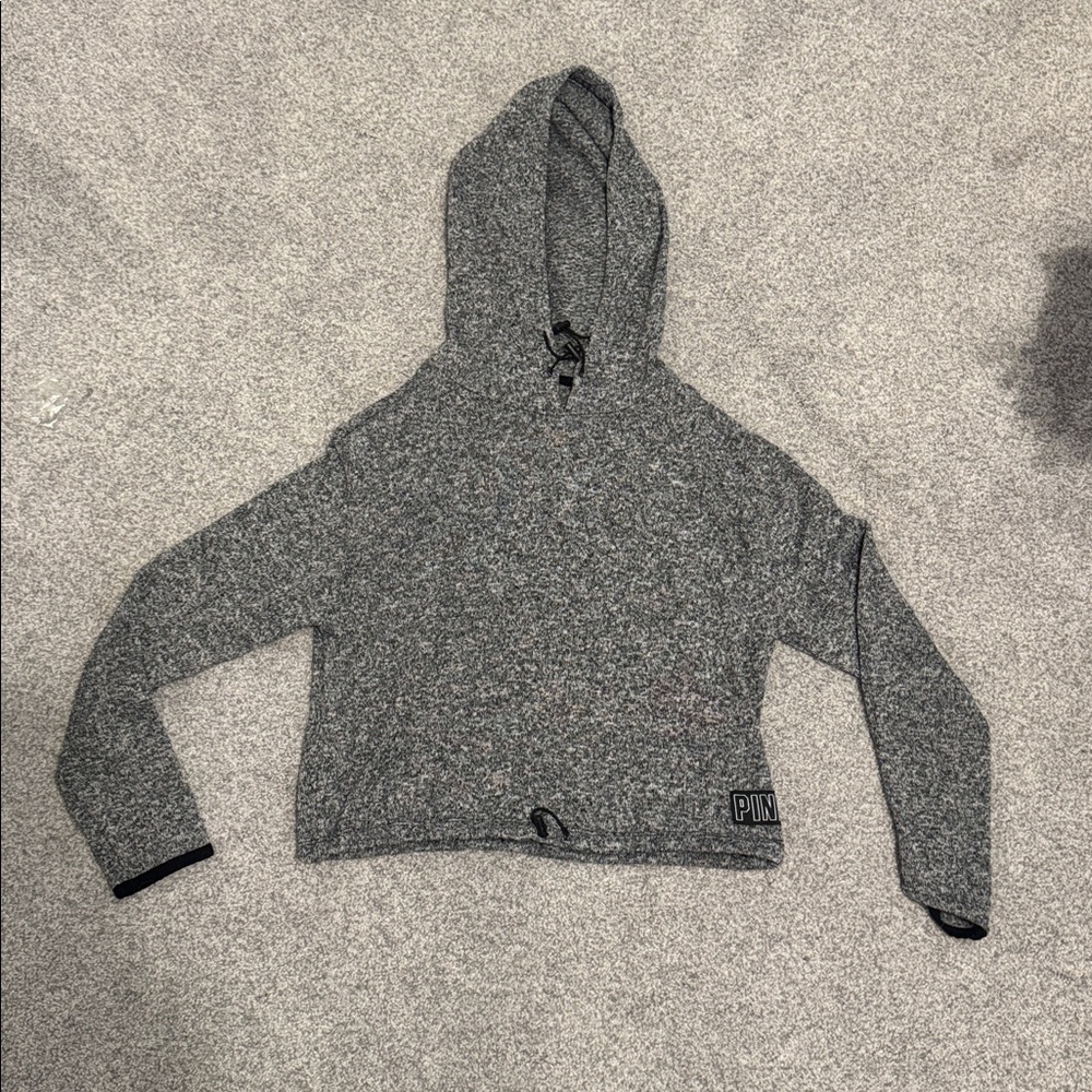 PINK Victoria's Secret Charcoal Knit Hoodie